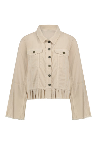 Ruffled Velvet Jacket Autumn – Cream
