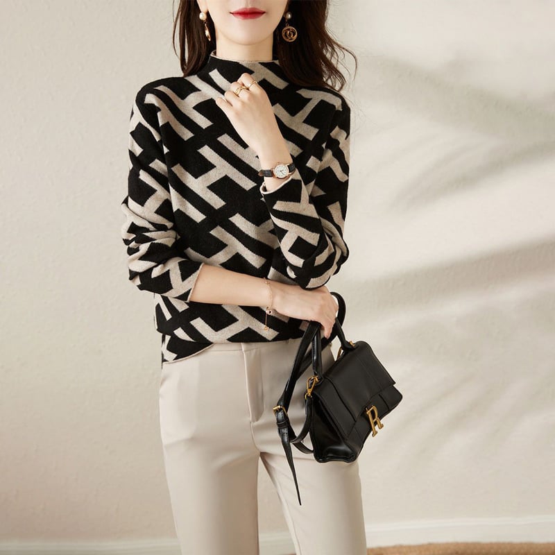 Ava™ - Eleganter, geometrischer, bequemer Pullover