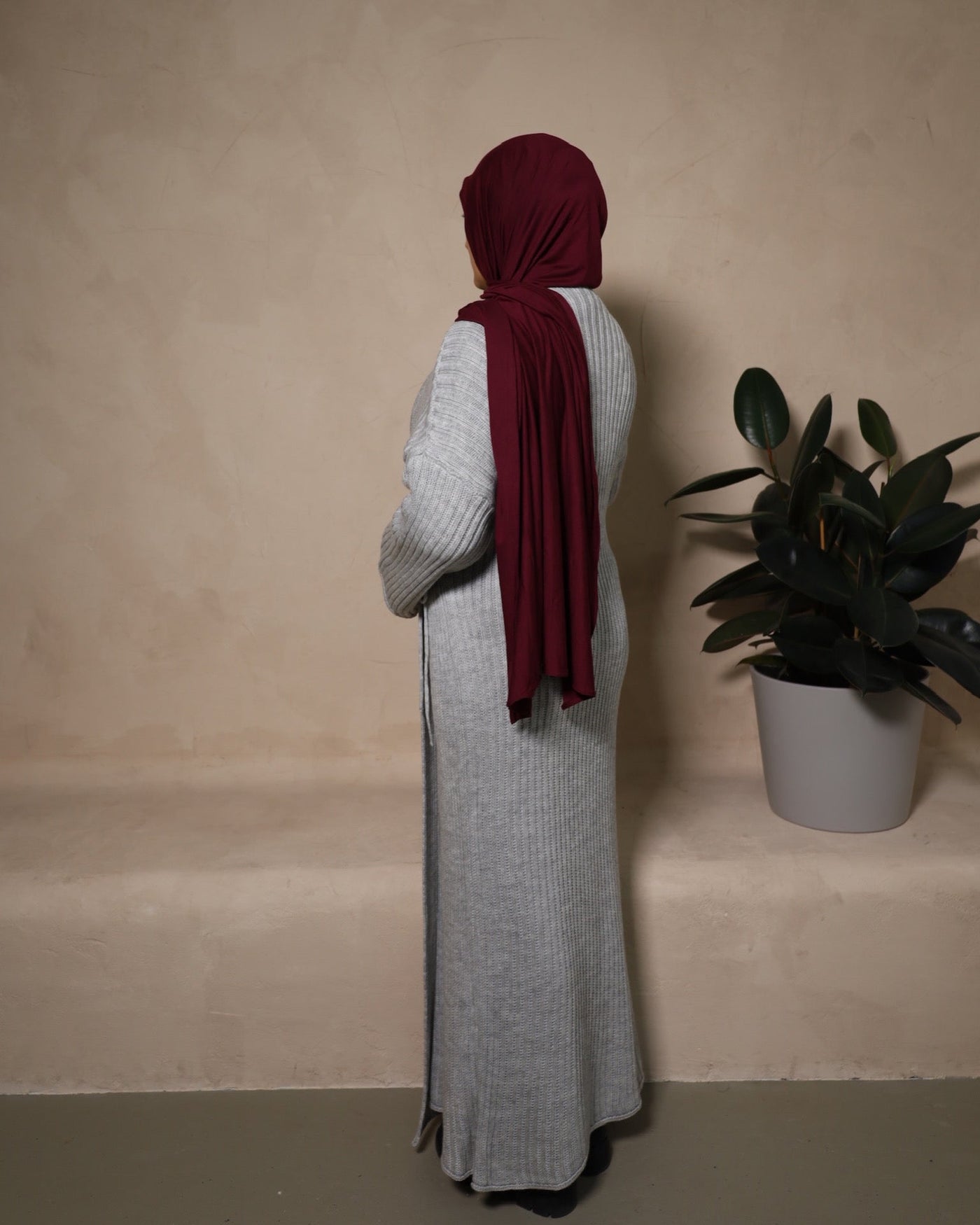 Strickwickelkleid Meryem in Grau