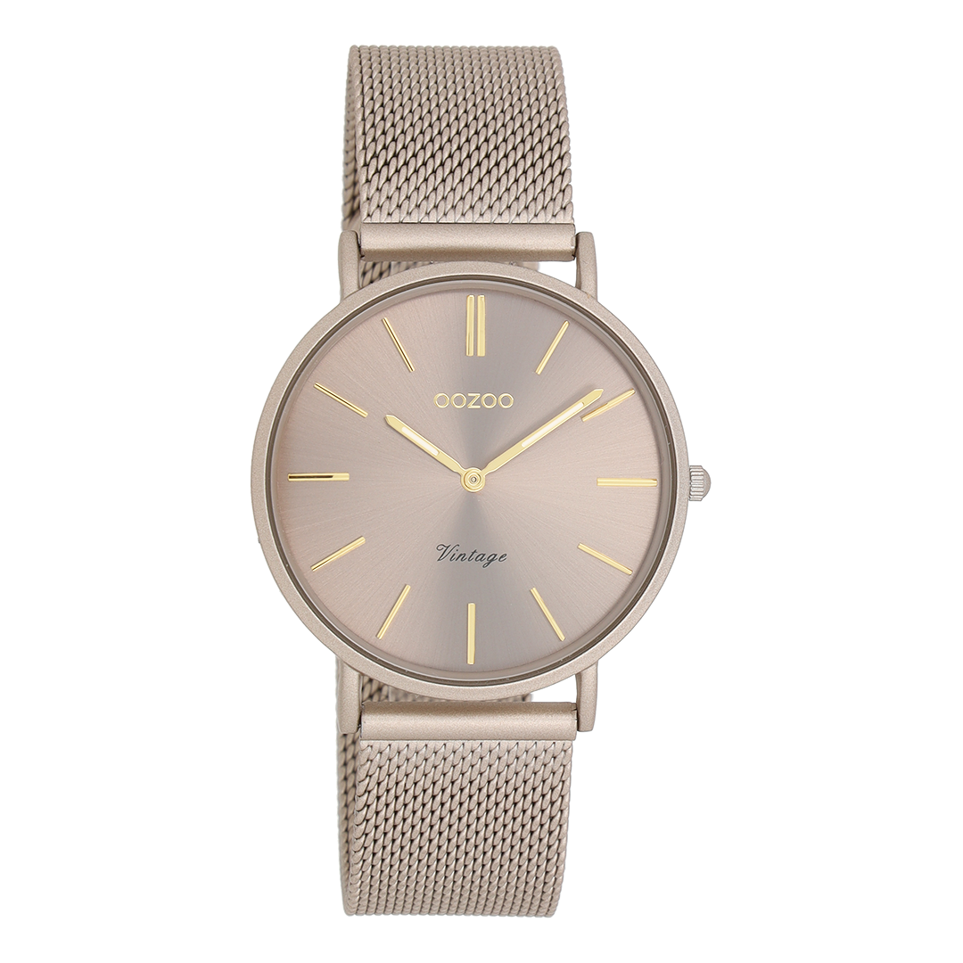 OOZOO Vintage - C20337 - Damen - Edelstahl-Mesh-Armband - Taupe