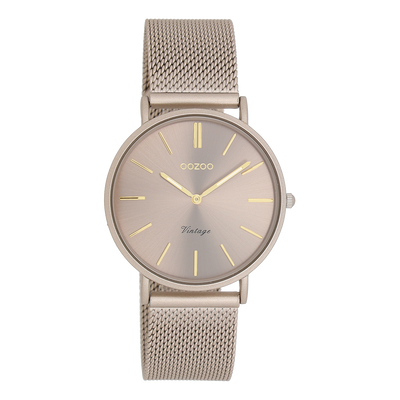 OOZOO Vintage - C20337 - Damen - Edelstahl-Mesh-Armband - Taupe