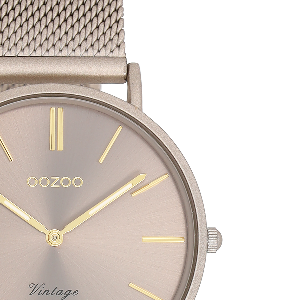 OOZOO Vintage - C20337 - Damen - Edelstahl-Mesh-Armband - Taupe