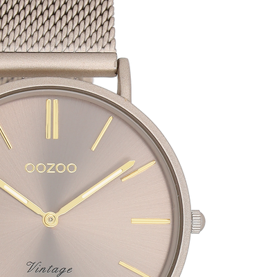 OOZOO Vintage - C20337 - Damen - Edelstahl-Mesh-Armband - Taupe