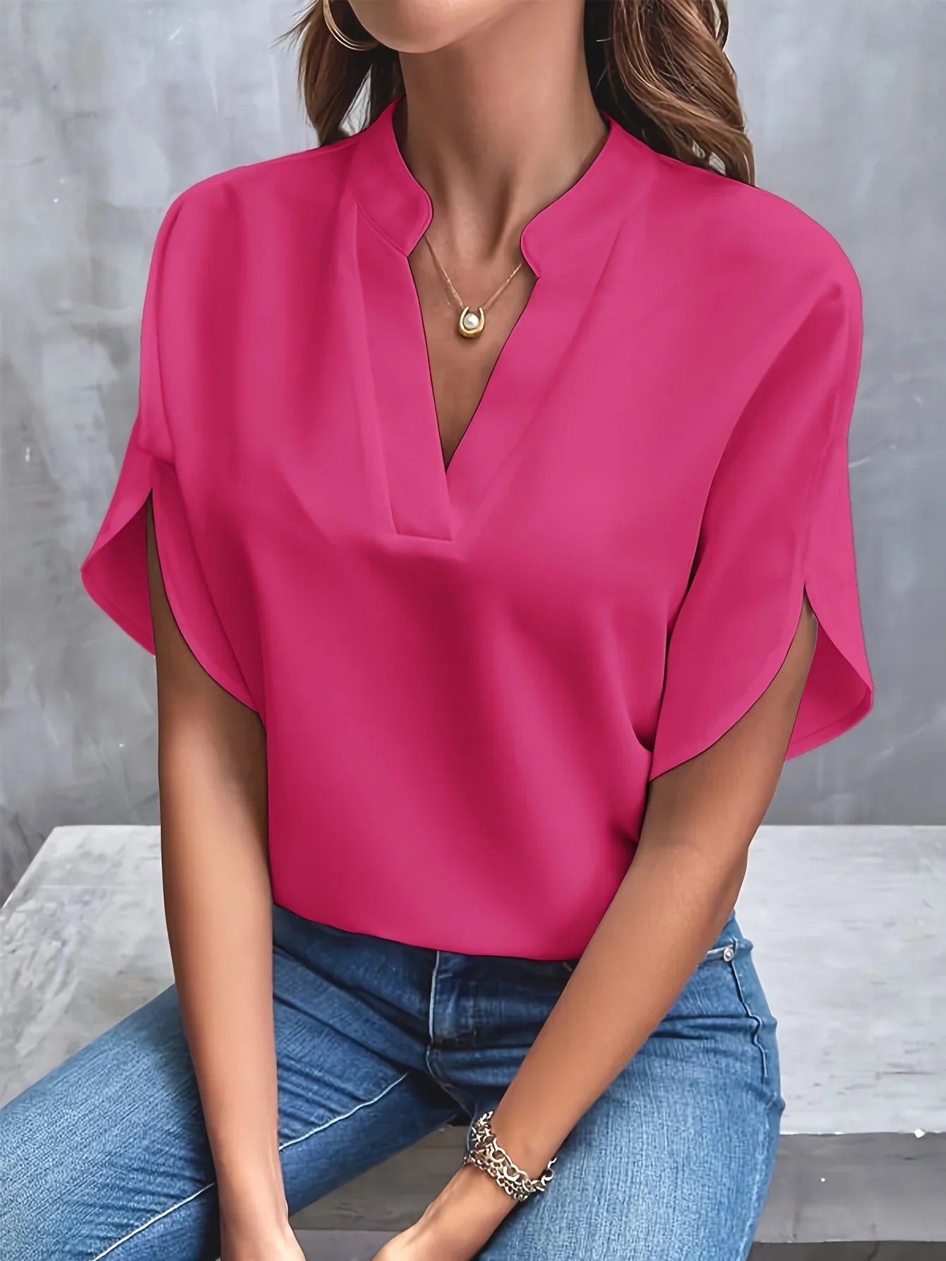 Lia｜Bluse mit Schlitzärmeln