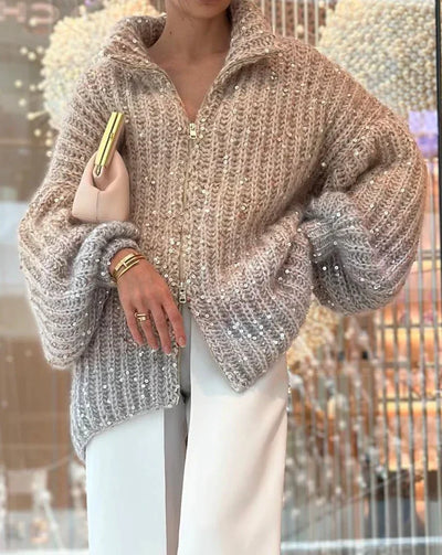 Sophie™ - Eleganter glitzernder Seiden-Cardigan