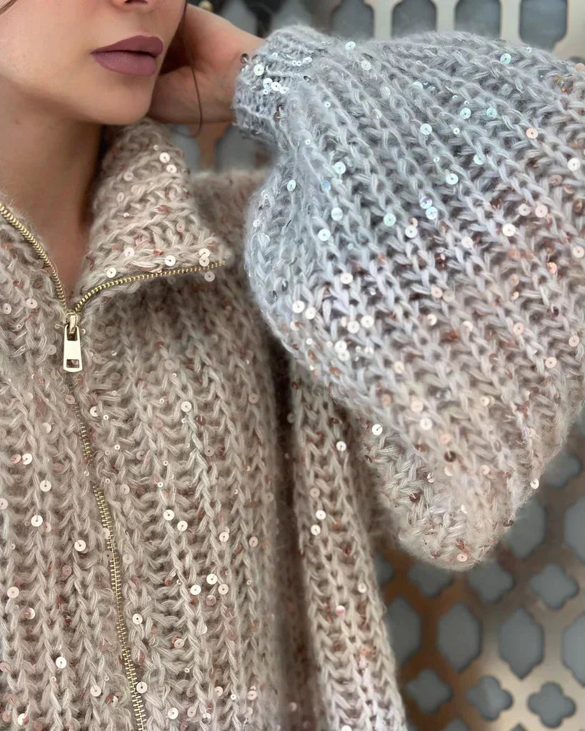 Sophie™ - Eleganter glitzernder Seiden-Cardigan