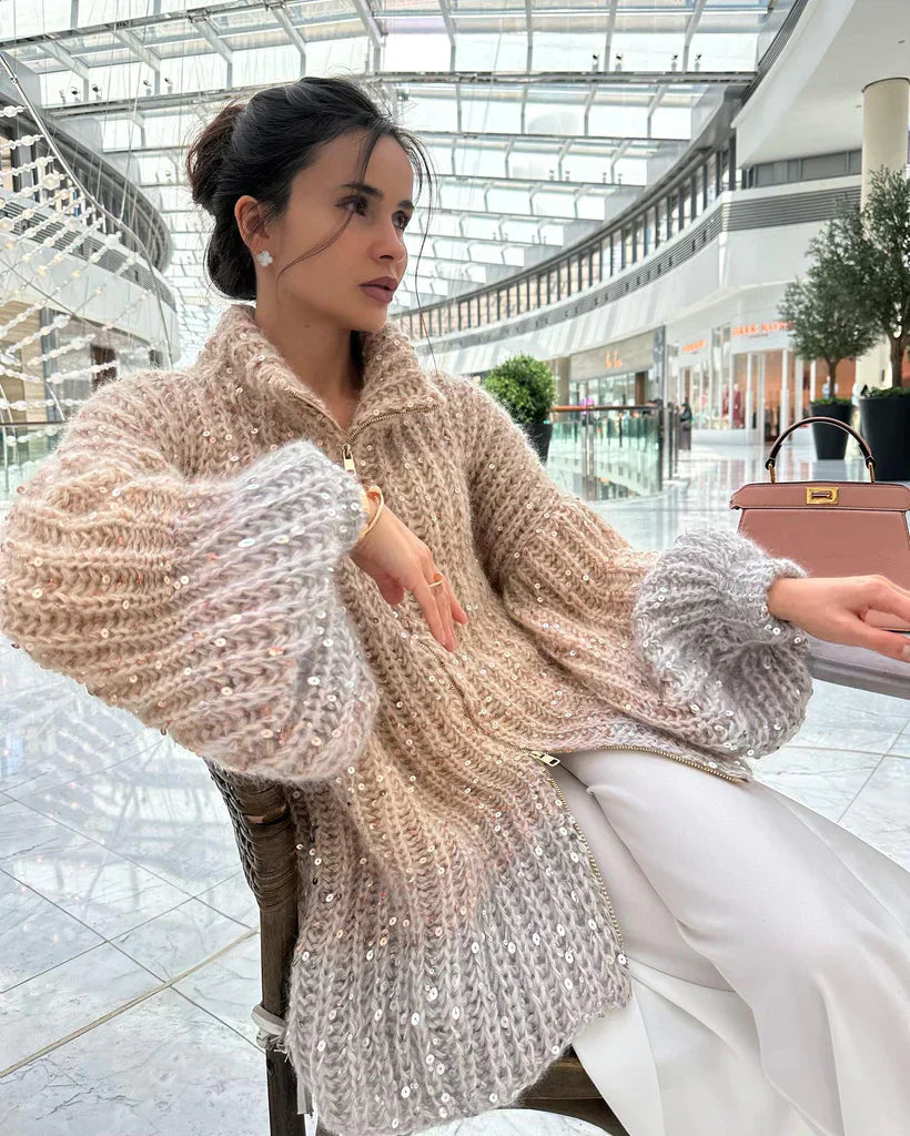 Sophie™ - Eleganter glitzernder Seiden-Cardigan
