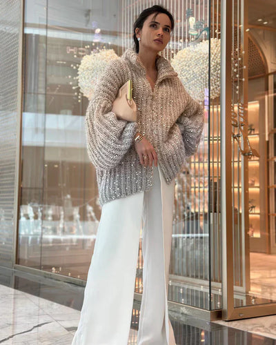 Sophie™ - Eleganter glitzernder Seiden-Cardigan
